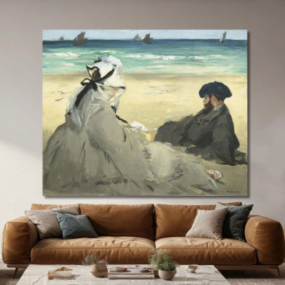 Sulla Spiaggia Édouard Manet emt70 quadro stampato su tela