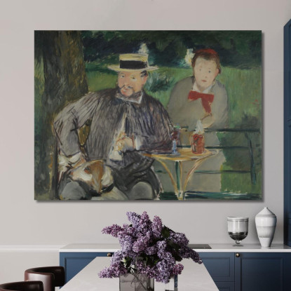 Ritratto Di Ernest Hoschedé E Di Sua Figlia Marthe Édouard Manet emt77 quadro stampato su tela