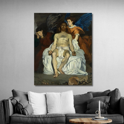 Il Cristo Morto Con Gli Angeli Édouard Manet emt119 quadro stampato su tela