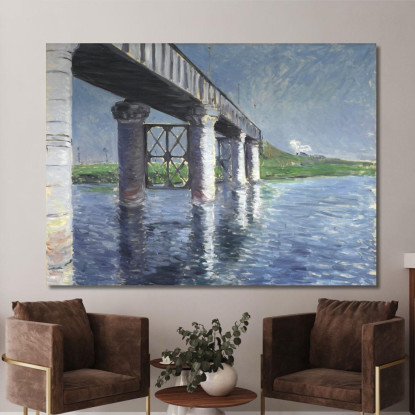 The Seine And The Railroad Bridge At Argenteuil The Seine And The Argenteuil Railway Bridge Gustave Caillebotte canvas print