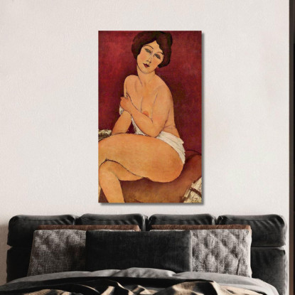 Nudo Seduto Su Un Divano Amedeo Modigliani amd4 quadro stampato su tela