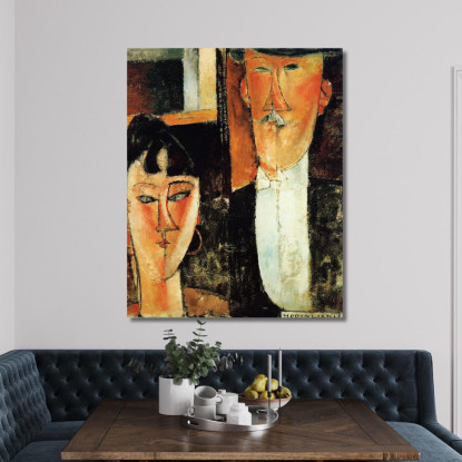 Sposa E Sposo Amedeo Modigliani amd10 quadro stampato su tela