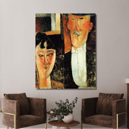 Sposa E Sposo Amedeo Modigliani amd10 quadro stampato su tela