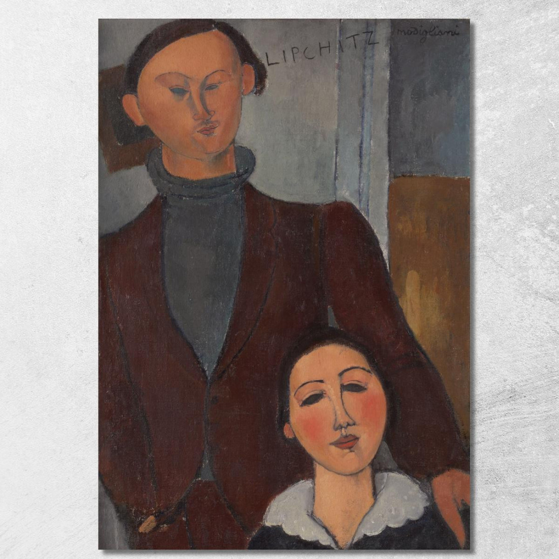 Jacques E Berthe Lipchitz Amedeo Modigliani amd20 quadro stampato su tela Jacques E Berthe Lipchitz Amedeo Modigliani amd20 quadro stampato su tela
