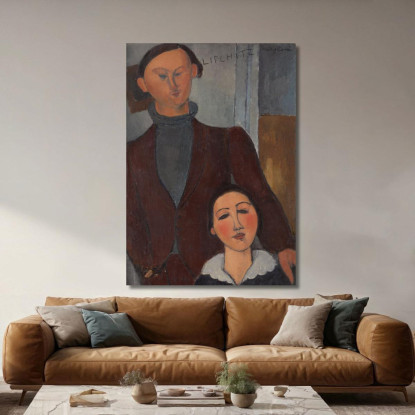 Jacques E Berthe Lipchitz Amedeo Modigliani amd20 quadro stampato su tela