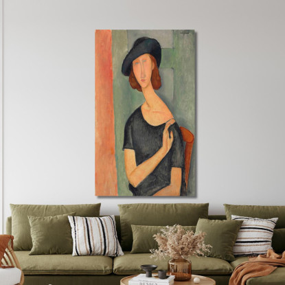 Jeanne Hébuterne Con Il Cappello Amedeo Modigliani amd23 quadro stampato su tela