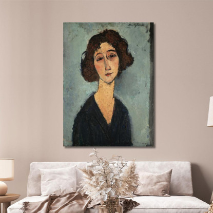 Giovane Donna Amedeo Modigliani amd26 quadro stampato su tela