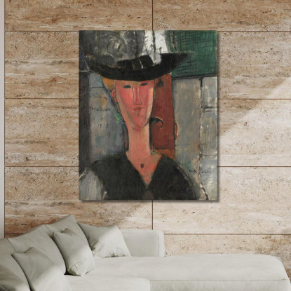 Signora Pompadour Amedeo Modigliani amd37 quadro stampato su tela