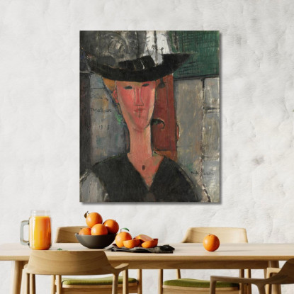Signora Pompadour Amedeo Modigliani amd37 quadro stampato su tela