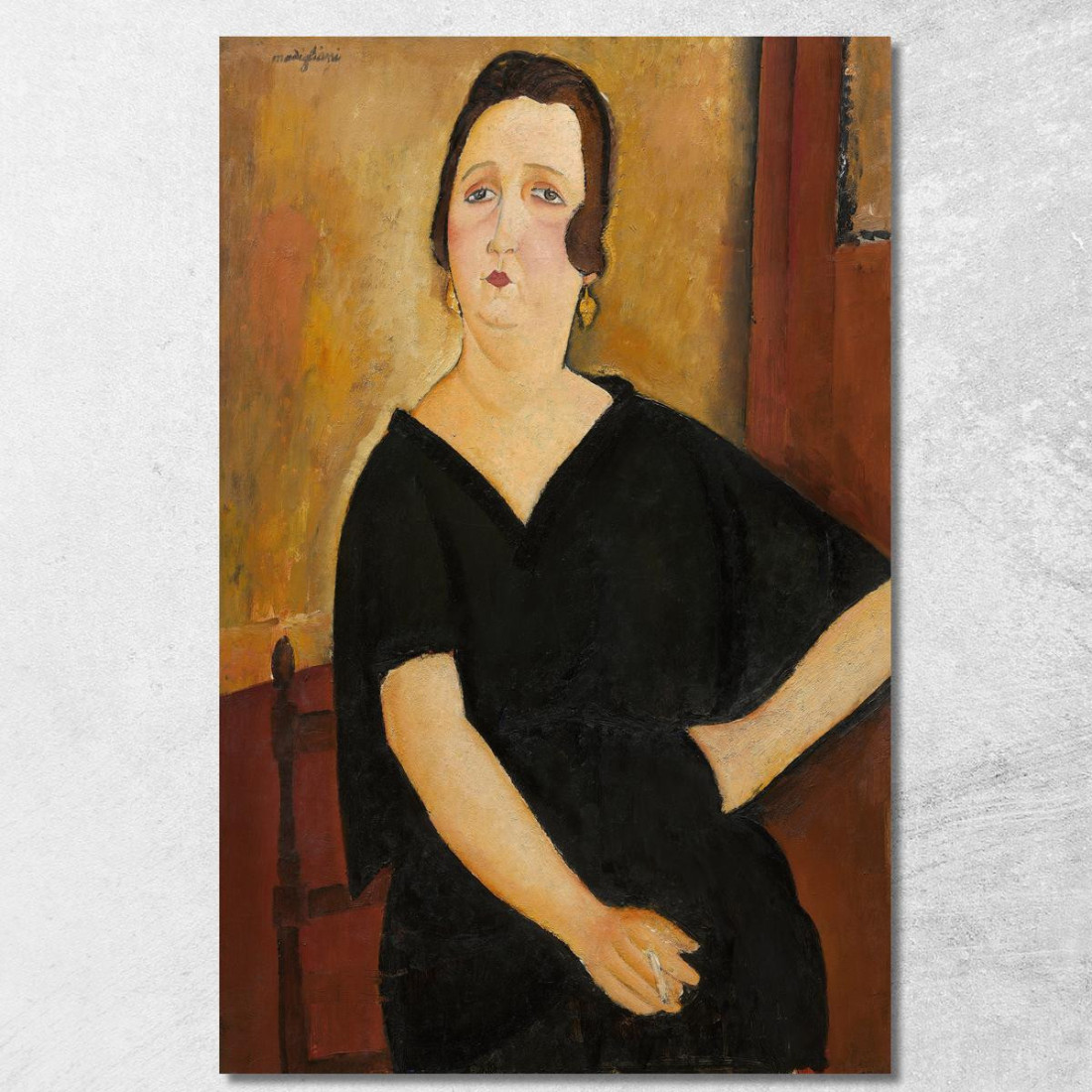 Madame Amédée Donna Con Sigaretta Amedeo Modigliani amd38 quadro stampato su tela