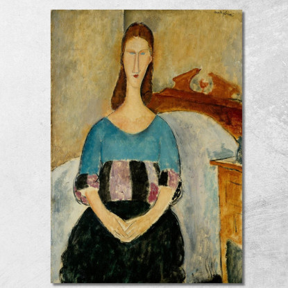 Ritratto Di Jeanne Hébuterne Seduta Amedeo Modigliani amd55 quadro stampato su tela