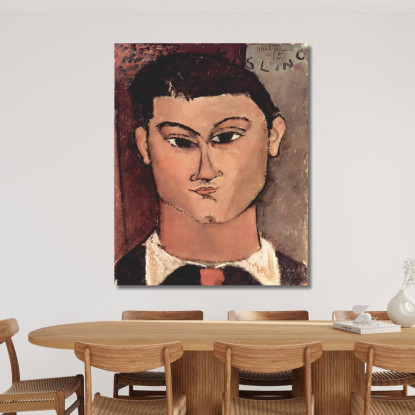 Ritratto Di Moise Kisling Amedeo Modigliani amd61 quadro stampato su tela