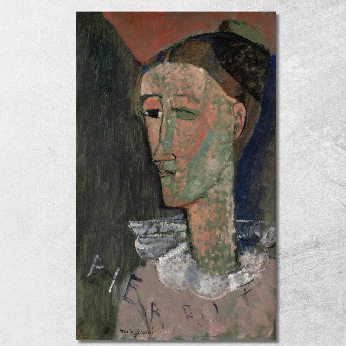 Autoritratto Come Pierrot Amedeo Modigliani amd69 quadro stampato su tela