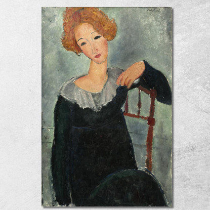 Donna Con Capelli Rossi Amedeo Modigliani amd75 quadro stampato su tela