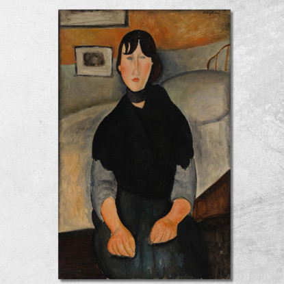 Giovane Donna Del Popolo Amedeo Modigliani amd78 quadro stampato su tela