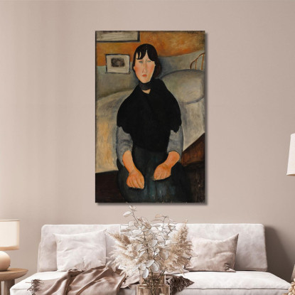 Giovane Donna Del Popolo Amedeo Modigliani amd78 quadro stampato su tela