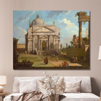 Un Capriccio Con La Chiesa Del Redentore Canaletto cnl1 quadro stampato su tela