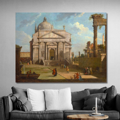 Un Capriccio Con La Chiesa Del Redentore Canaletto cnl1 quadro stampato su tela