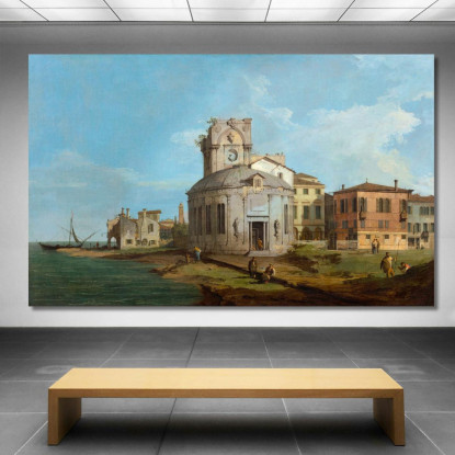 Un Capriccio Veneziano Con Una Chiesa Ovale Sulla Laguna Canaletto cnl3 quadro stampato su tela