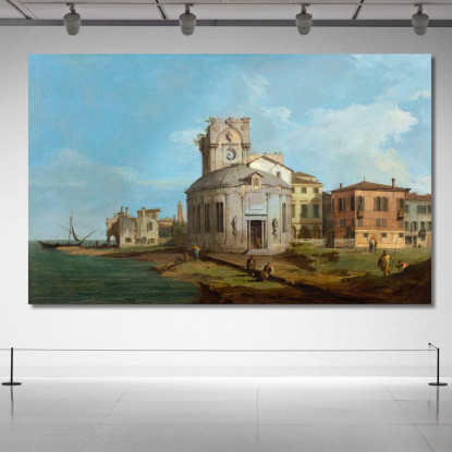 Un Capriccio Veneziano Con Una Chiesa Ovale Sulla Laguna Canaletto cnl3 quadro stampato su tela