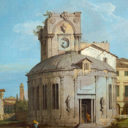 Un Capriccio Veneziano Con Una Chiesa Ovale Sulla Laguna Canaletto cnl3 quadro stampato su tela