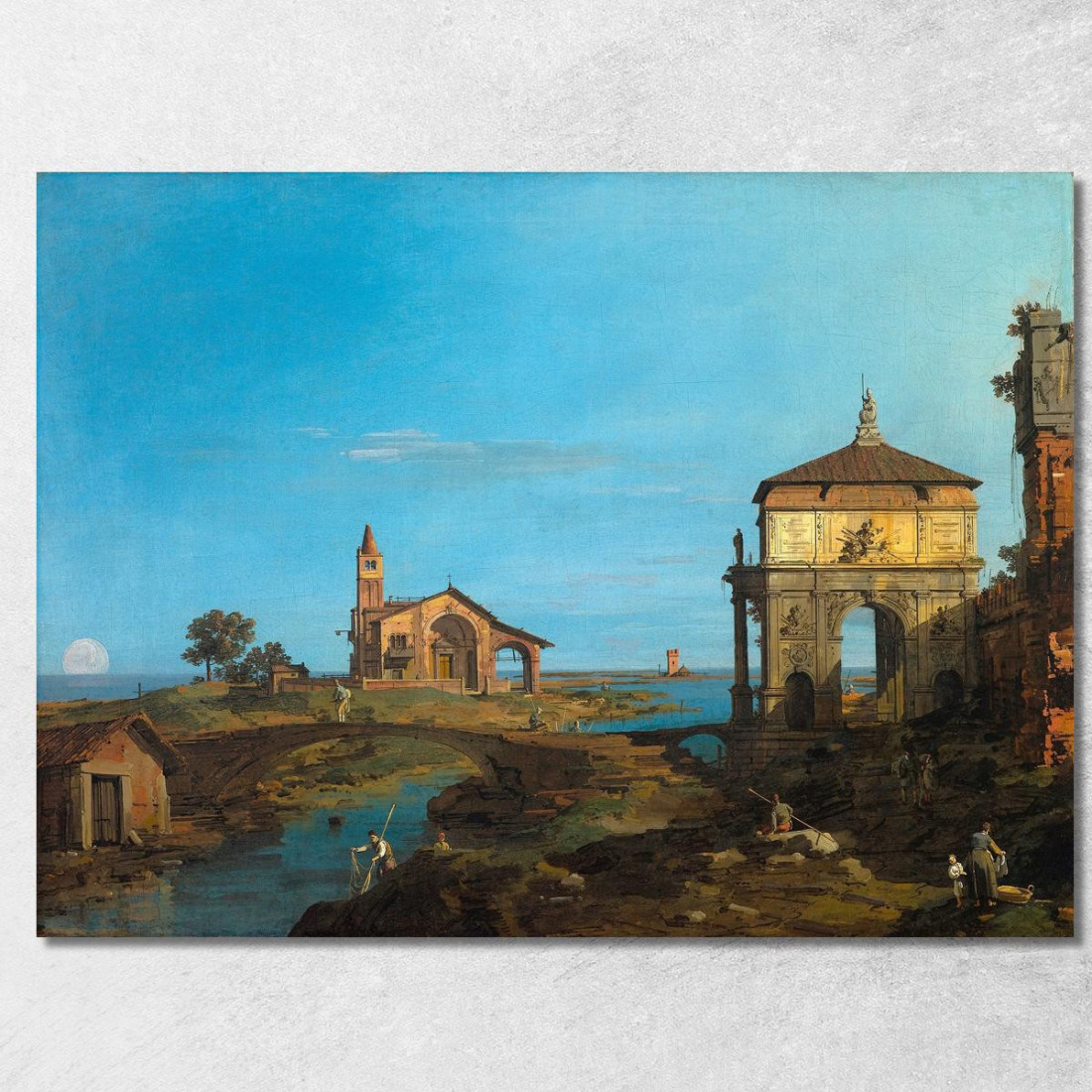 Un'Isola Nella Laguna Con Una Porta E Una Chiesa Canaletto cnl5 quadro stampato su tela Un'Isola Nella Laguna Con Una Porta E Una Chiesa Canaletto cnl5 quadro stampato su tela