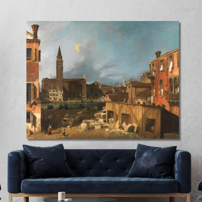 Il Cortile Dello Scalpellino Canaletto cnl14 quadro stampato su tela