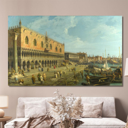 The Doge'S Palace And The Riva Degli Schiavoni Canaletto cnl17 quadro stampato su tela