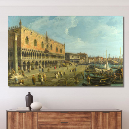 The Doge'S Palace And The Riva Degli Schiavoni Canaletto cnl17 quadro stampato su tela