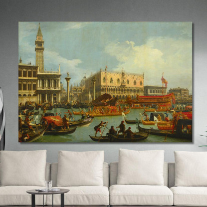 Il Ritorno Di Bucentauro Al Molo Presso Il Palazzo Ducale Canaletto cnl20 quadro stampato su tela