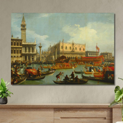 Il Ritorno Di Bucentauro Al Molo Presso Il Palazzo Ducale Canaletto cnl20 quadro stampato su tela