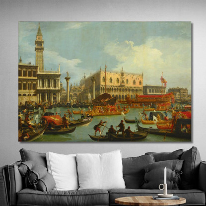 Il Ritorno Di Bucentauro Al Molo Presso Il Palazzo Ducale Canaletto cnl20 quadro stampato su tela