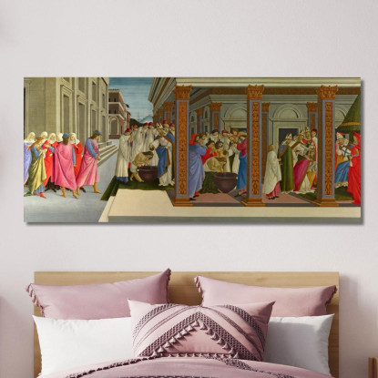 Quattro Scene Della Vita Giovanile Di San Zanobi Sandro Botticelli sbt3 quadro stampato su tela