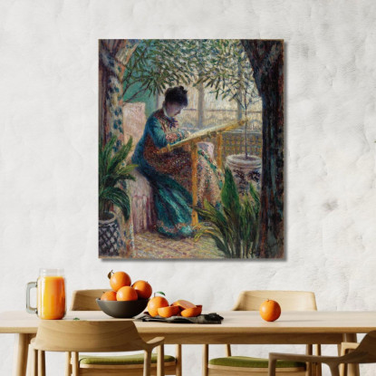 Madame Monet Ricama Camille All'Artigianato Claude Monet mnt278 quadro stampato su tela