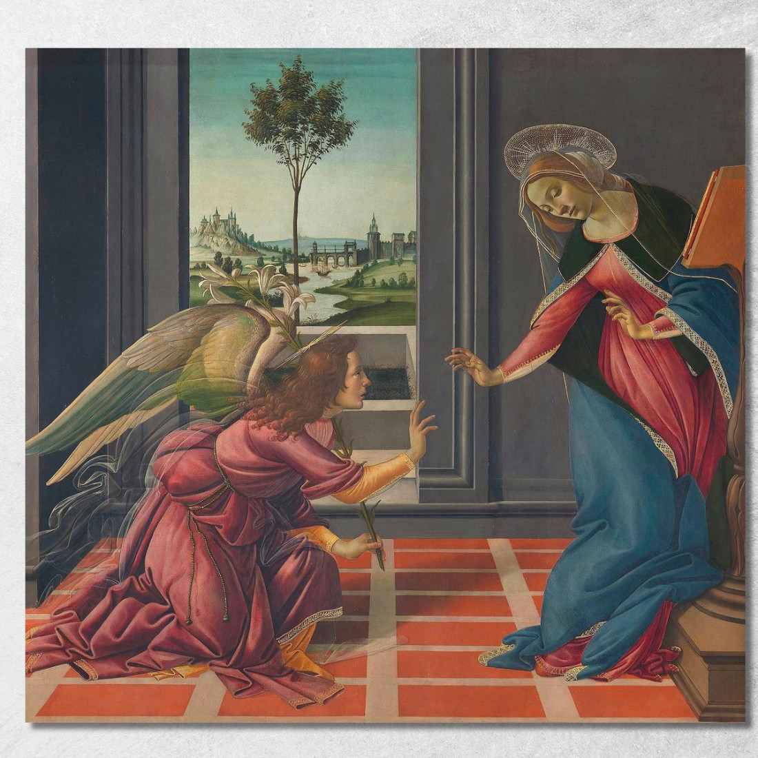 Annunciazione Sandro Botticelli sbt12 quadro stampato su tela Annunciazione Sandro Botticelli sbt12 quadro stampato su tela