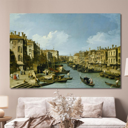 Il Canal Grande Vicino Al Ponte Di Rialto Venezia Canaletto cnl48 quadro stampato su tela