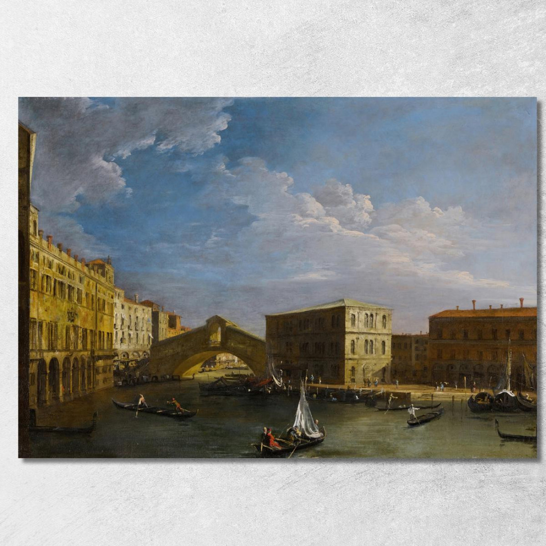 Venezia: Una Veduta Del Canal Grande E Del Ponte Di Rialto Da Nord Canaletto cnl57 quadro stampato su tela Venezia: Una Veduta Del Canal Grande E Del Ponte Di Rialto Da Nord Canaletto cnl57 quadro stampato su tela