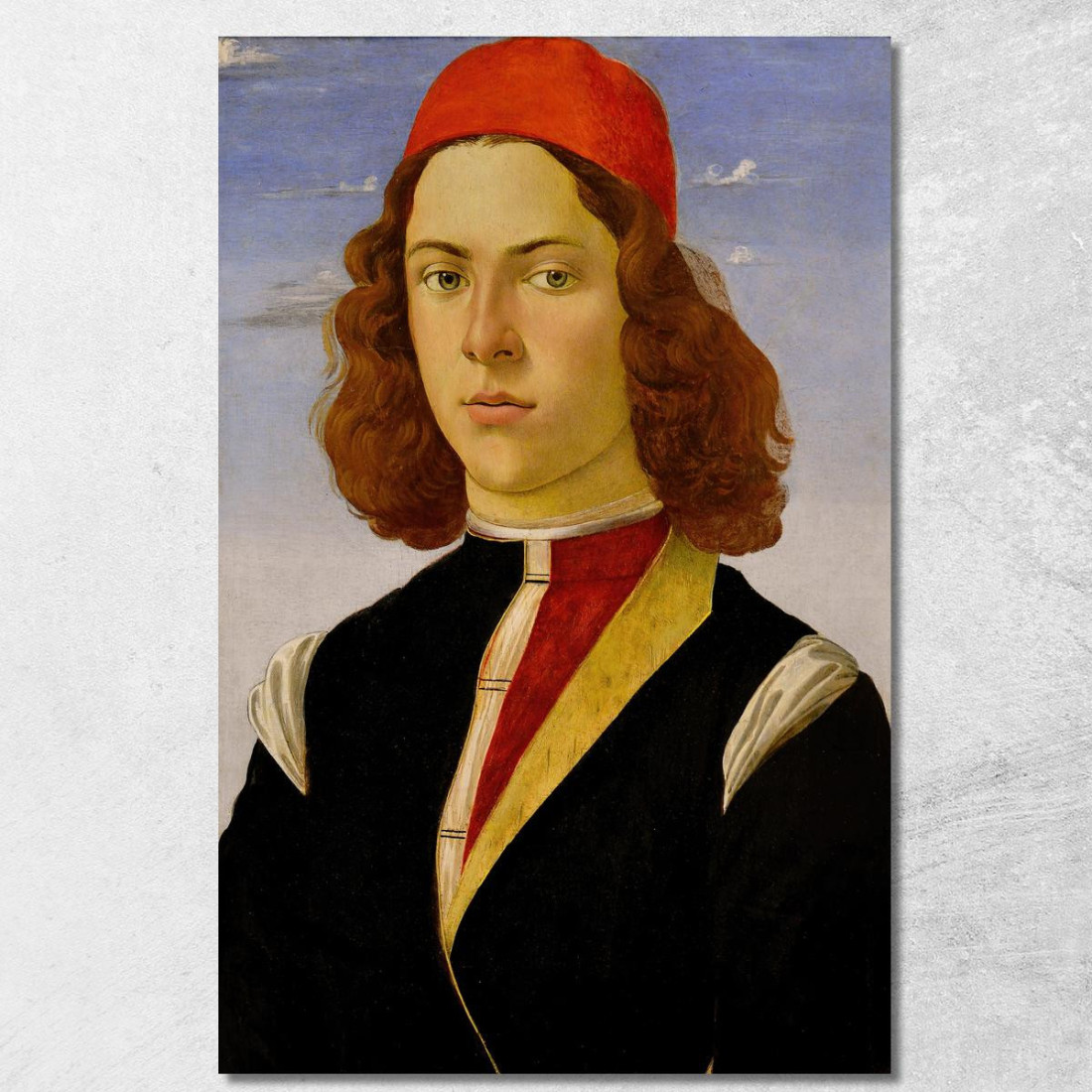 Ritratto Di Un Giovane Uomo Sandro Botticelli sbt27 quadro stampato su tela Ritratto Di Un Giovane Uomo Sandro Botticelli sbt27 quadro stampato su tela