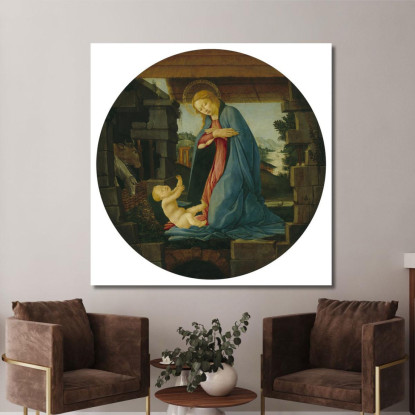 La Vergine Che Adora Il Bambino Sandro Botticelli sbt41 quadro stampato su tela