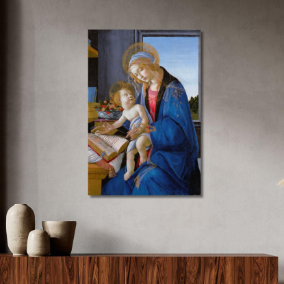 La Vergine Col Bambino La Madonna Del Libro Sandro Botticelli sbt42 quadro stampato su tela