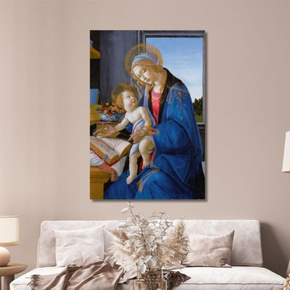 La Vergine Col Bambino La Madonna Del Libro Sandro Botticelli sbt42 quadro stampato su tela