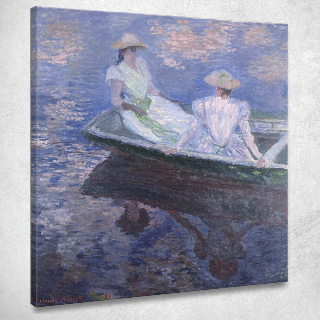 Sulla Barca Claude Monet mnt287 quadro stampato su tela Sulla Barca Claude Monet mnt287 quadro stampato su tela