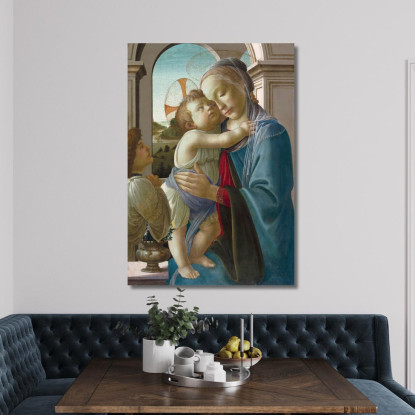 Madonna Col Bambino E Un Angelo Sandro Botticelli sbt44 quadro stampato su tela