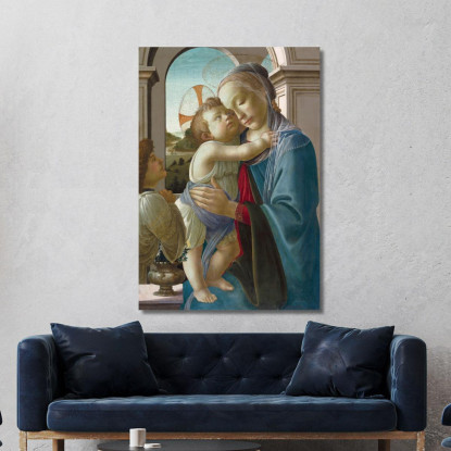 Madonna Col Bambino E Un Angelo Sandro Botticelli sbt44 quadro stampato su tela