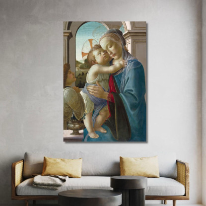 Madonna Col Bambino E Un Angelo Sandro Botticelli sbt44 quadro stampato su tela
