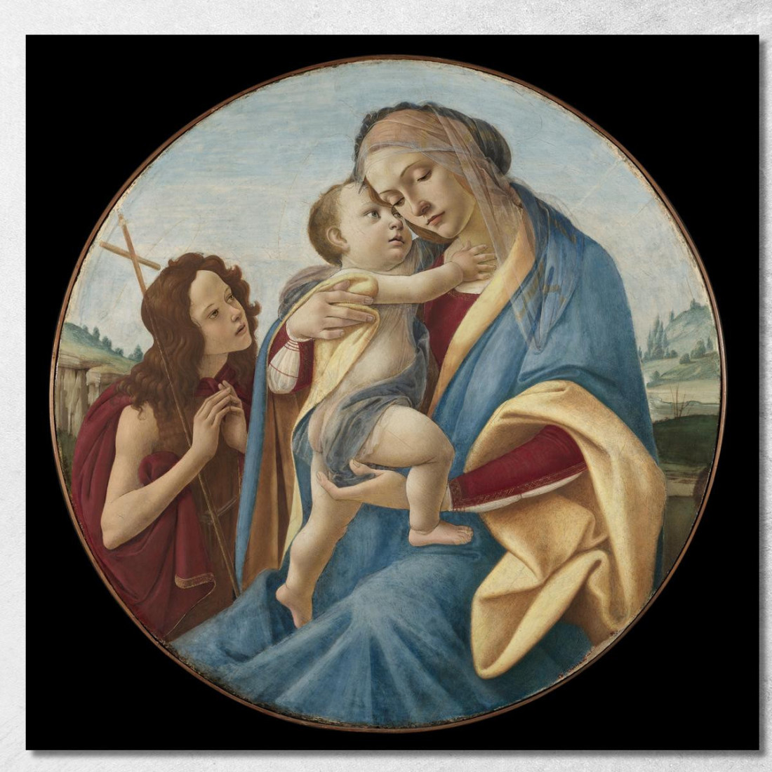 Madonna Col Bambino E San Giovanni Battista Sandro Botticelli sbt46 quadro stampato su tela Madonna Col Bambino E San Giovanni Battista Sandro Botticelli sbt46 quadro stampato su tela