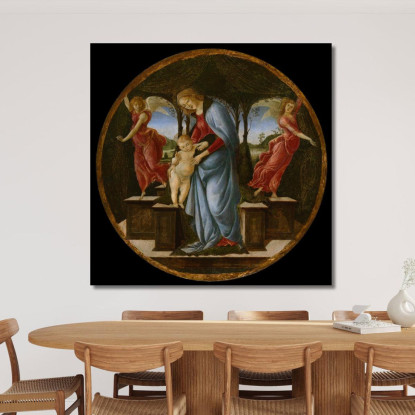 Madonna Col Bambino E Due Angeli Sandro Botticelli sbt47 quadro stampato su tela