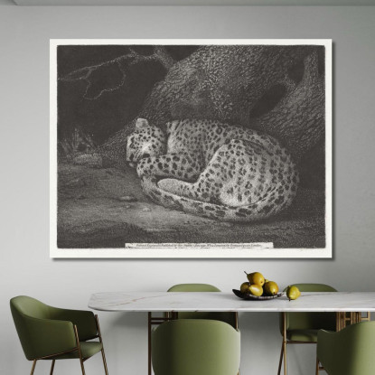 Un Leopardo Dormiente 1791 George Stubbs gst6 quadro stampato su tela