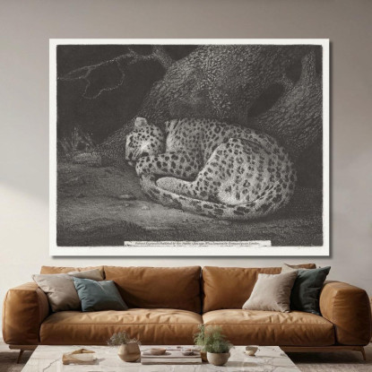 Un Leopardo Dormiente 1791 George Stubbs gst6 quadro stampato su tela