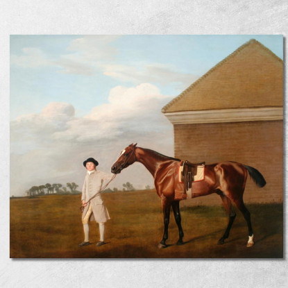 Firetail Con Il Suo Allenatore Presso La Rubbing-Down House A Newmarket Heath George Stubbs gst14 quadro stampato su tela